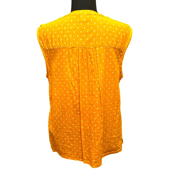 Old Navy Sleeveless Button-Front Cocoon Top yellow polka dots size medium - Picture 3 of 10